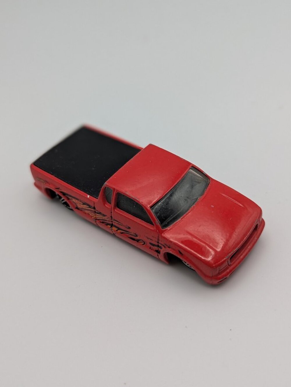 Hot Wheels Steel Flame Red Pickup Truck Loose 1/64
